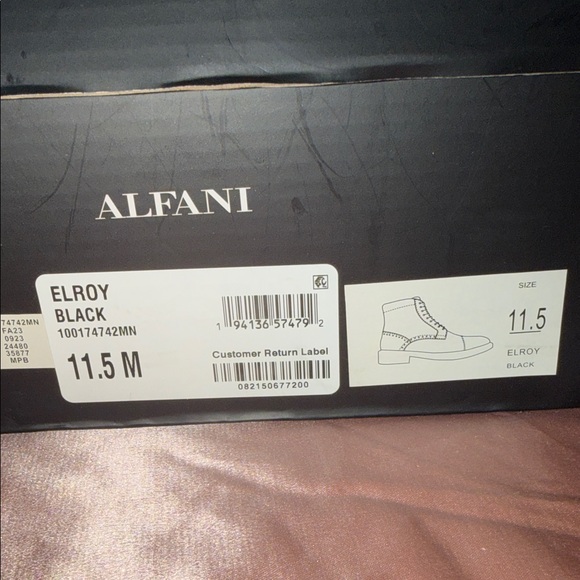 Alfani Men's Black Leather Lace-Up Boots - Picture 5 of 5